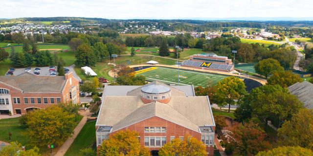 Aerial View of Campus and Stadium